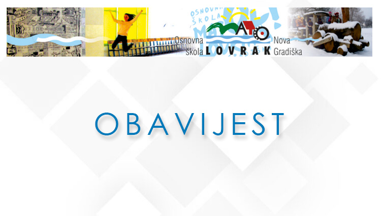 Obavijest za početak drugog obrazovnog razdoblja